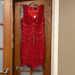 Bardot Scarlet Lace Mini Dress
